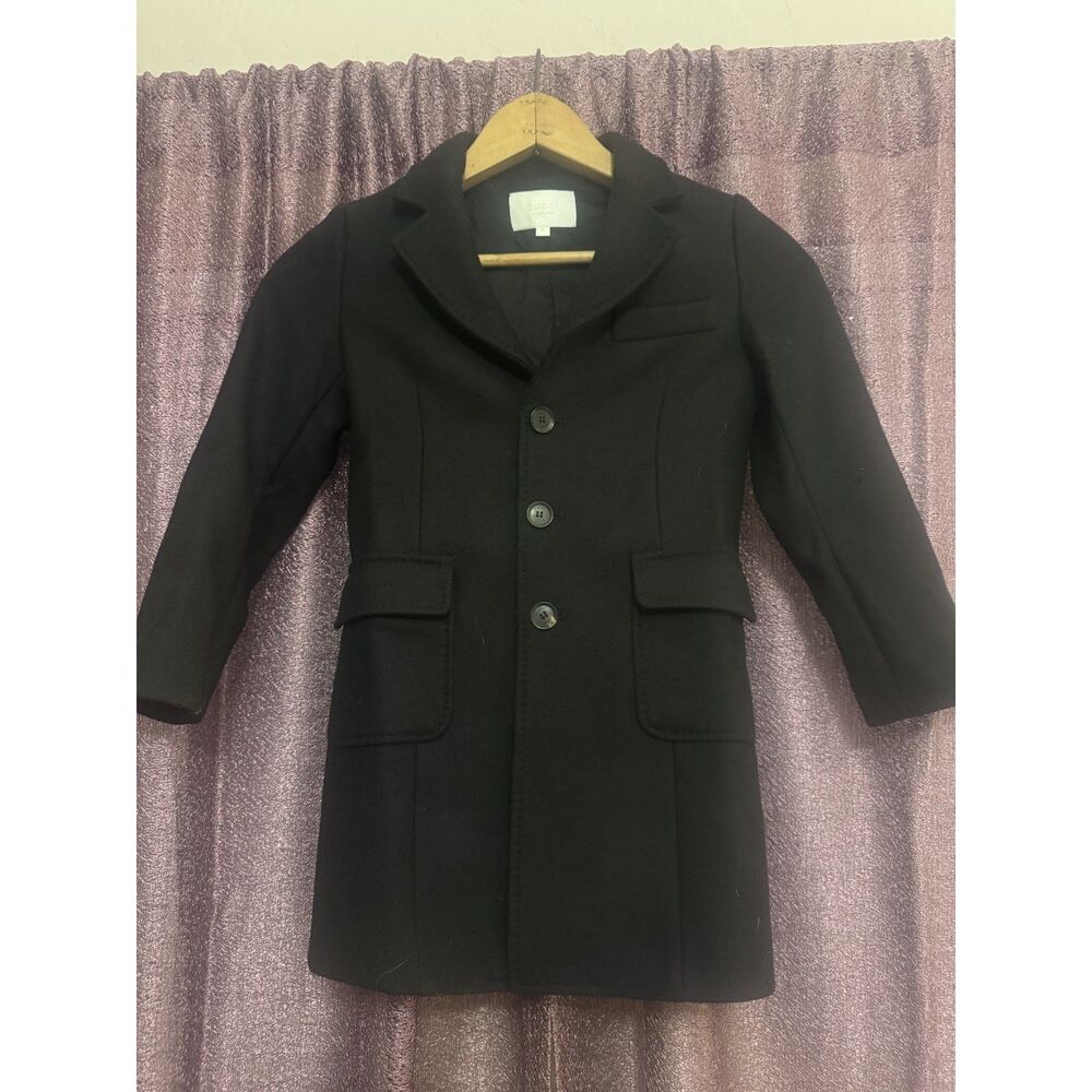 Gucci Children's Size 5 Black 100% Fleece Wool Coat